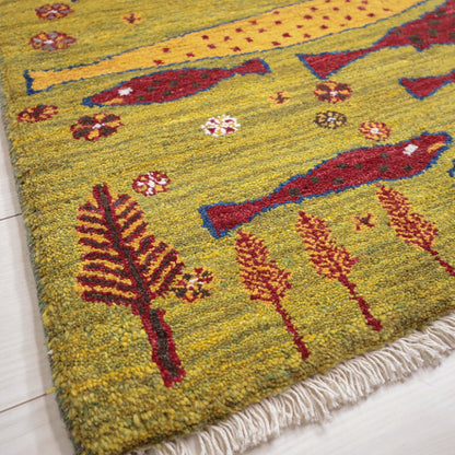 ギャッベ（ルリバフ）　61×85cm（HSS-11918）