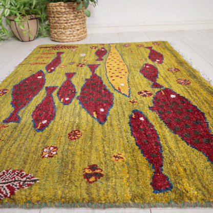 ギャッベ（ルリバフ）　61×85cm（HSS-11918）