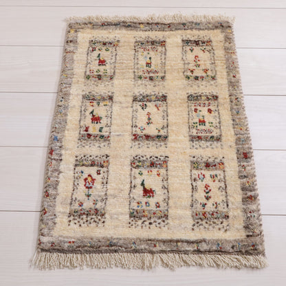 ギャッベ（ルリバフ）　63×47cm（HSS-11921）