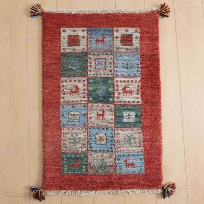 プレミアムギャッベ／ホシナマイ（カシュクリ） 88×57cm（HSS-1202）