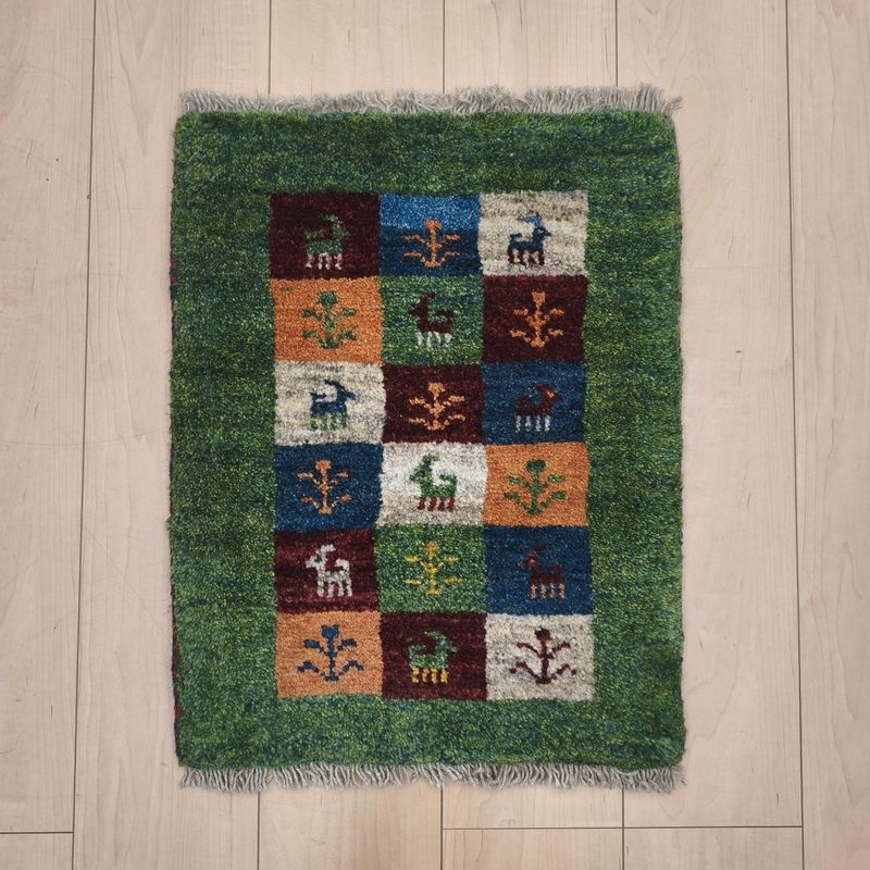 ギャッベ（ギャベ）ラティーフ　55×43cm（HSS-12970）