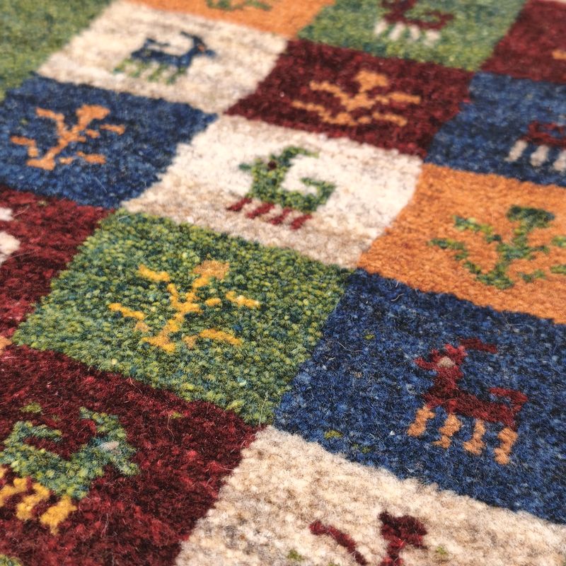 ギャッベ（ギャベ）ラティーフ　55×43cm（HSS-12970）