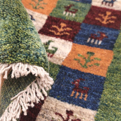 ギャッベ（ギャベ）ラティーフ　55×43cm（HSS-12970）