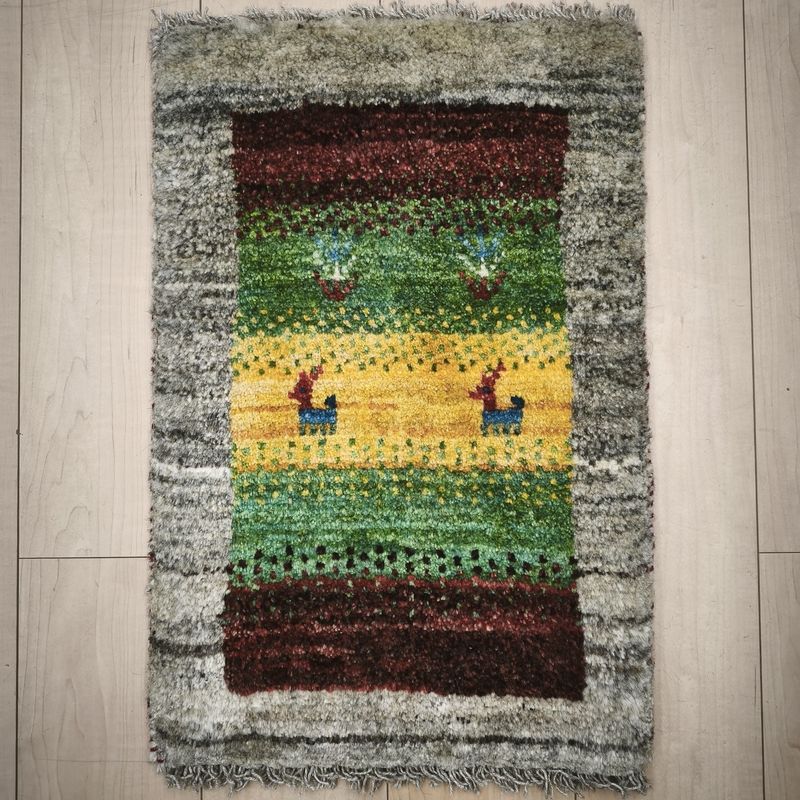 ギャッベ（ギャベ）ラティーフ　60×41cm（HSS-12976）