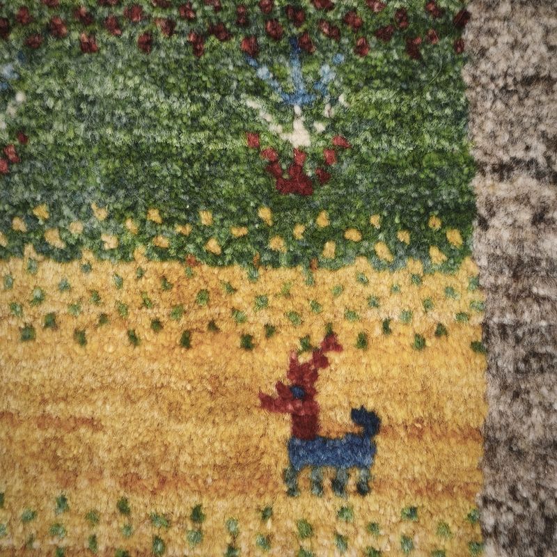 ギャッベ（ギャベ）ラティーフ　60×41cm（HSS-12976）