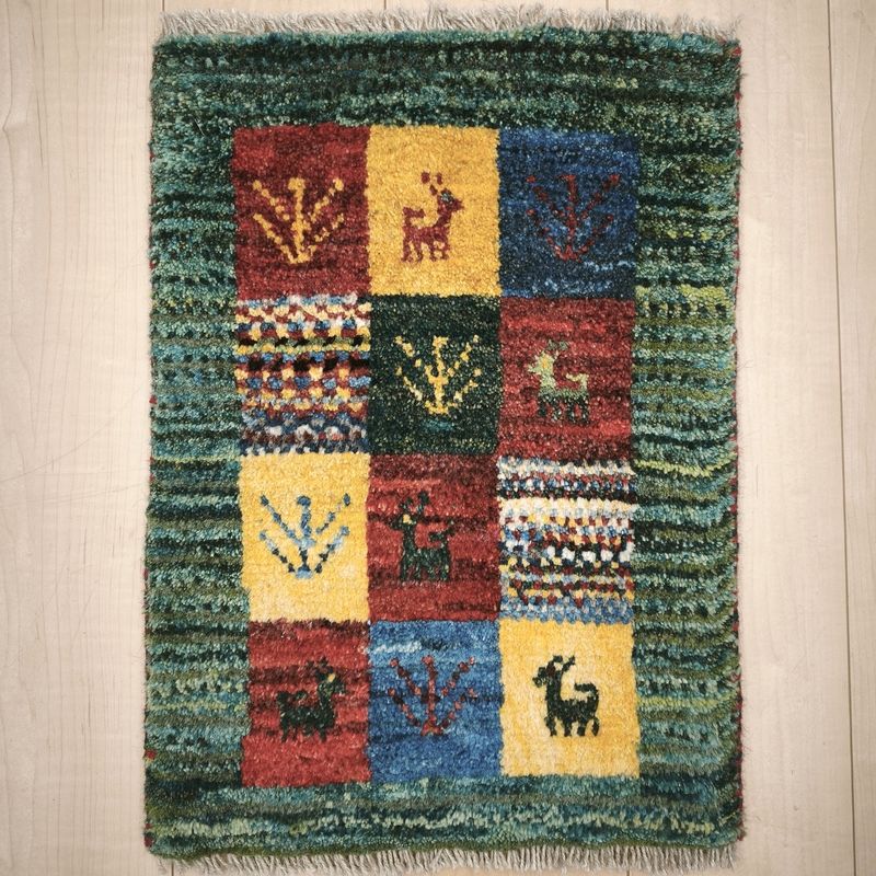 ギャッベ（ギャベ）ラティーフ　54×39cm（HSS-12978）