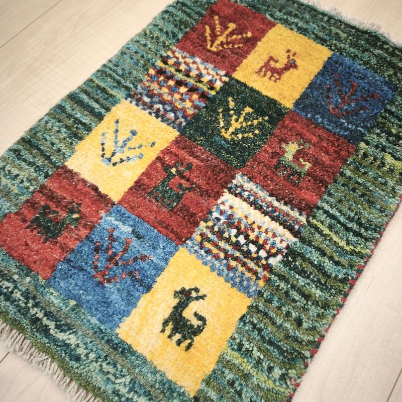 ギャッベ（ギャベ）ラティーフ　54×39cm（HSS-12978）