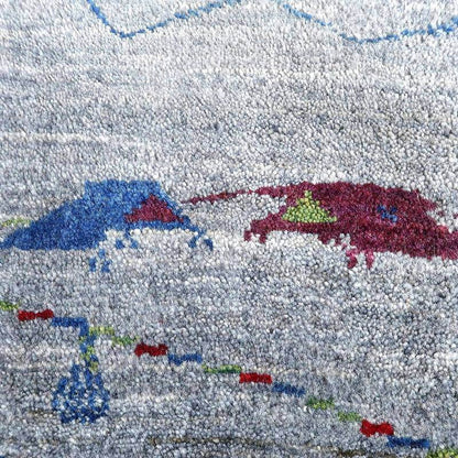 プレミアムギャッベ／ホシナマイ（ルリバフ） 85×53cm（HSS-71723）