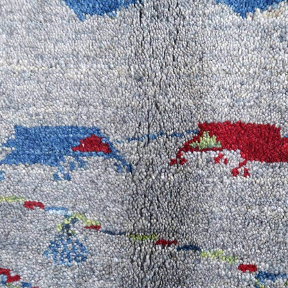 プレミアムギャッベ／ホシナマイ（ルリバフ） 81×56cm（HSS-71728）