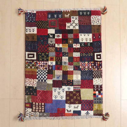 プレミアムギャッベ／ホシナマイ（カシュクリ） 98×74cm（HSS-48115）