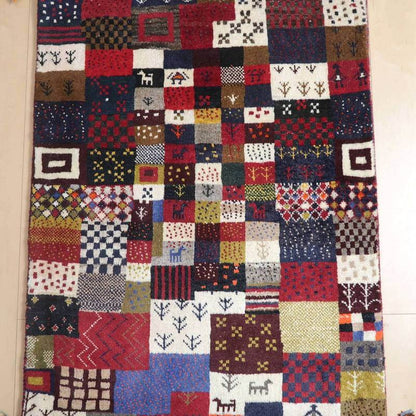 プレミアムギャッベ／ホシナマイ（カシュクリ） 98×74cm（HSS-48115）