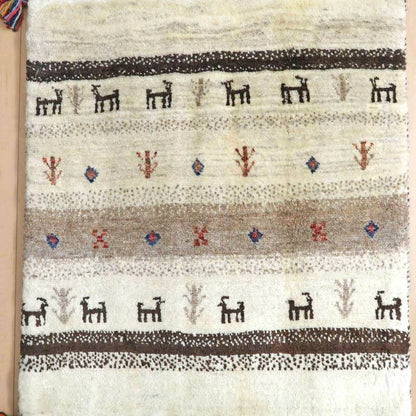 プレミアムギャッベ／ホシナマイ（カシュクリ） 73×63cm（HSS-48484）