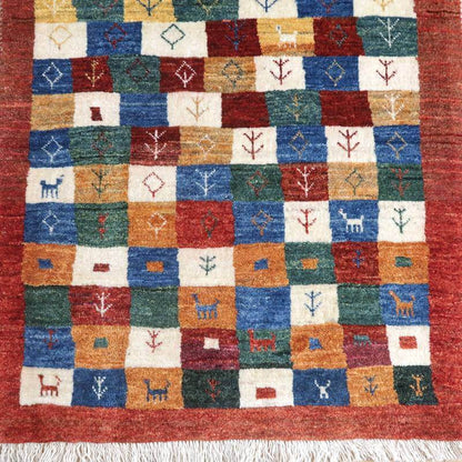 プレミアムギャッベ／ホシナマイ（カシュクリ） 88×66cm（HSS-58235）