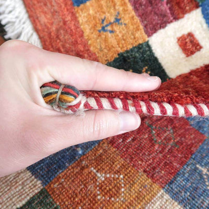 プレミアムギャッベ／ホシナマイ（カシュクリ） 88×66cm（HSS-58235）