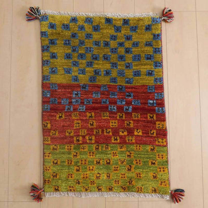 プレミアムギャッベ／ホシナマイ（カシュクリ）84×59cm（HSS-67047）