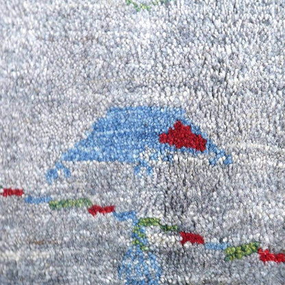 プレミアムギャッベ／ホシナマイ（ルリバフ） 86×55cm（HSS-71706）
