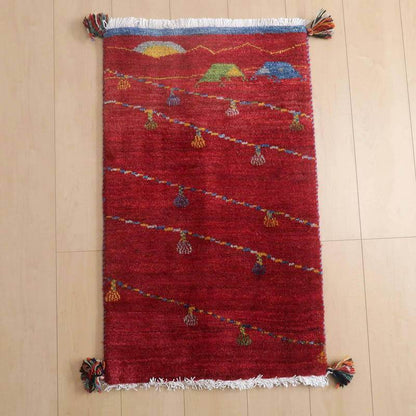 プレミアムギャッベ／ホシナマイ（ルリバフ） 88×53cm（HSS-71725）