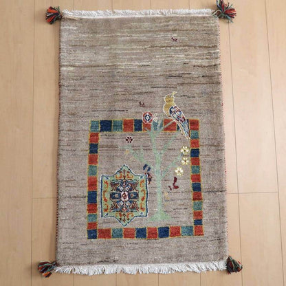プレミアムギャッベ／ホシナマイ（ルリバフ） 94×62cm（HSS-71921）