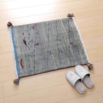 プレミアムギャッベ／ホシナマイ（ルリバフ） 75×64cm（HSS-72423）