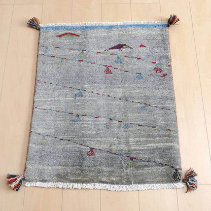 プレミアムギャッベ／ホシナマイ（ルリバフ） 75×64cm（HSS-72423）
