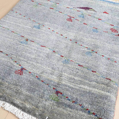 プレミアムギャッベ／ホシナマイ（ルリバフ） 75×64cm（HSS-72423）