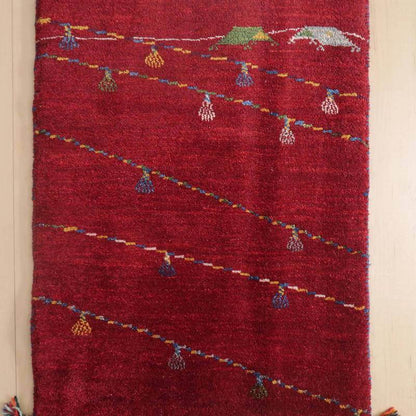プレミアムギャッベ／ホシナマイ（ルリバフ） 91×62cm（HSS-72469）