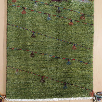 プレミアムギャッベ／ホシナマイ（ルリバフ） 83×60cm（HSS-72502）