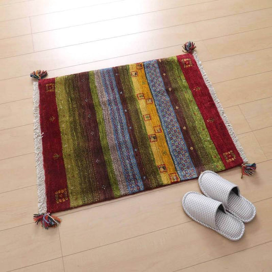 プレミアムギャッベ／ホシナマイ（カシュクリ） 83×68cm（HSS-72619）