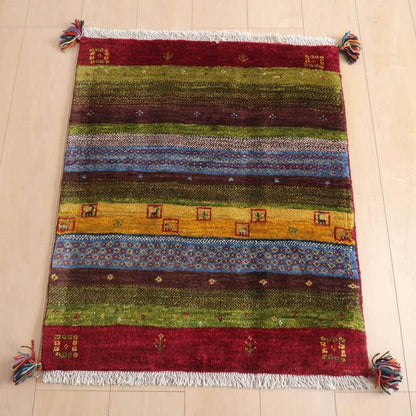 プレミアムギャッベ／ホシナマイ（カシュクリ） 83×68cm（HSS-72619）