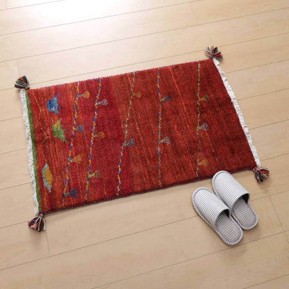 プレミアムギャッベ／ホシナマイ（ルリバフ） 93×57cm（HSS-73074）