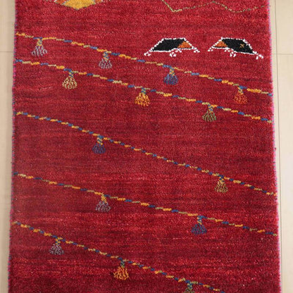 プレミアムギャッベ／ホシナマイ（ルリバフ） 87×64cm（HSS-73122）