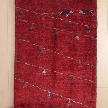 プレミアムギャッベ／ホシナマイ（ルリバフ） 96×62cm（HSS-73139）