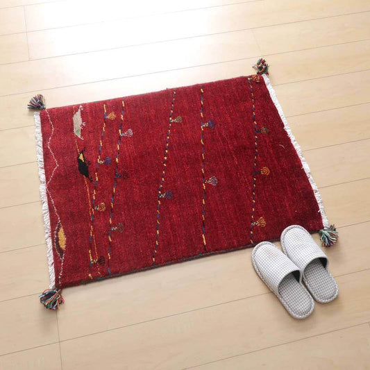 プレミアムギャッベ／ホシナマイ（ルリバフ） 88×67cm（HSS-73143）