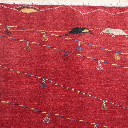 プレミアムギャッベ／ホシナマイ（ルリバフ） 88×67cm（HSS-73143）