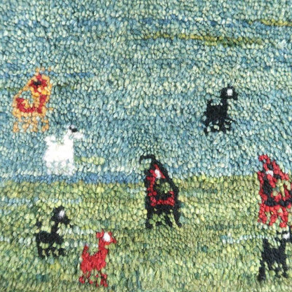プレミアムギャッベ／ホシナマイ（ルリバフ） 88×54cm（HSS-73208）