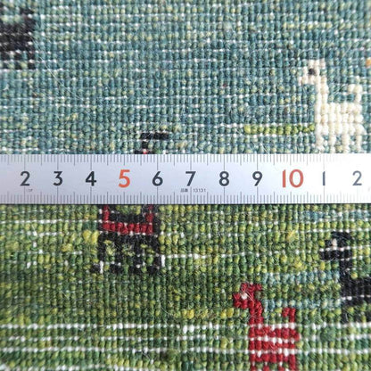 プレミアムギャッベ／ホシナマイ（ルリバフ） 88×54cm（HSS-73208）