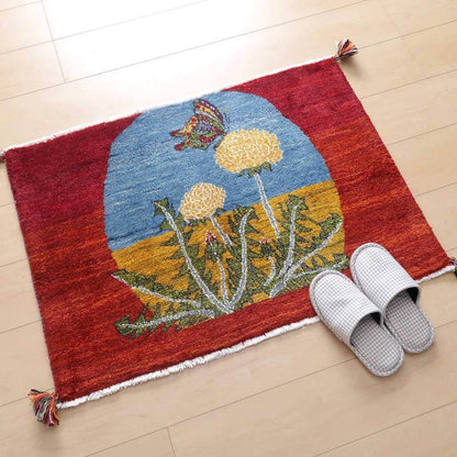 プレミアムギャッベ／ホシナマイ（ルリバフ） 64×91cm（HSS-77711）