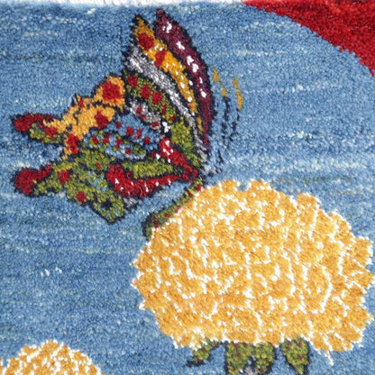 プレミアムギャッベ／ホシナマイ（ルリバフ） 64×91cm（HSS-77711）