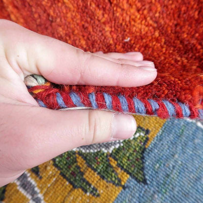 プレミアムギャッベ／ホシナマイ（ルリバフ） 64×91cm（HSS-77711）