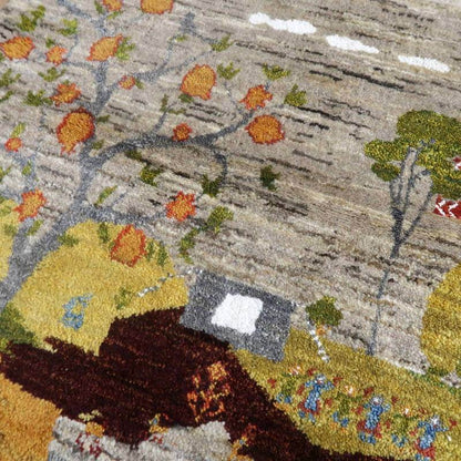 プレミアムギャッベ／ホシナマイ（ルリバフ） 69×89cm（HSS-77730）