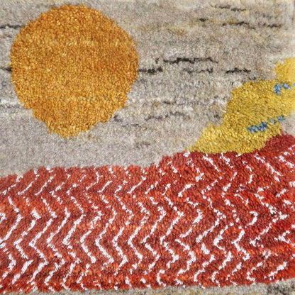 プレミアムギャッベ／ホシナマイ（ルリバフ） 69×89cm（HSS-77730）