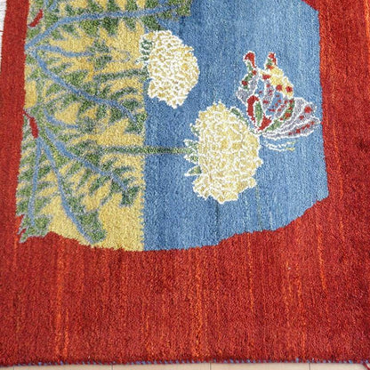 プレミアムギャッベ／ホシナマイ（ルリバフ） 65×89cm（HSS-77732）