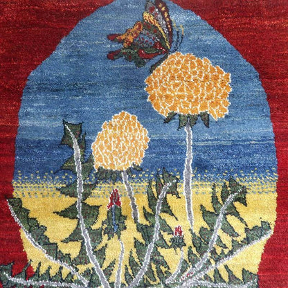 プレミアムギャッベ／ホシナマイ（ルリバフ） 64×88cm（HSS-777691）