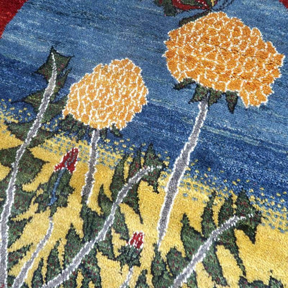 プレミアムギャッベ／ホシナマイ（ルリバフ） 64×88cm（HSS-777691）