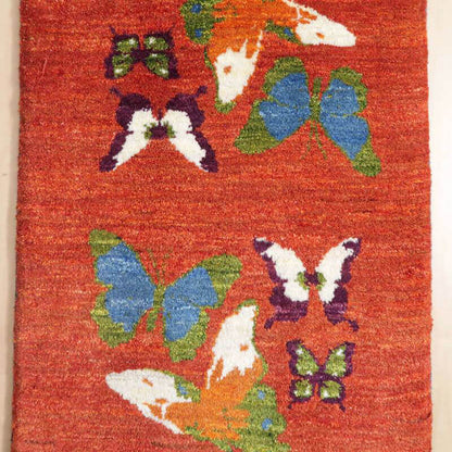 プレミアムギャッベ／ホシナマイ（ルリバフ） 83×58cm（HSS-91223）