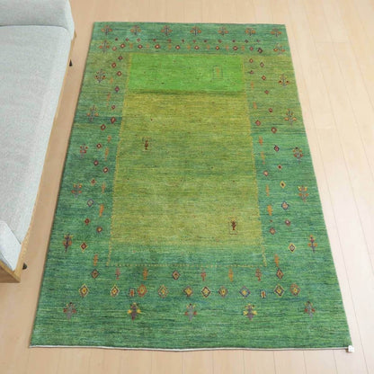 プレミアムギャッベ／ホシナマイ（ルリバフ）　255×162cm（HX-35241）