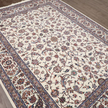 イラン製 ペルシャデザイン カーペット｜花唐草文様 機械織り 高密度 200×150cm（S-13274）