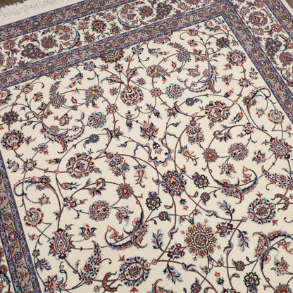 イラン製 ペルシャデザイン カーペット｜花唐草文様 機械織り 高密度 200×150cm（S-13274）