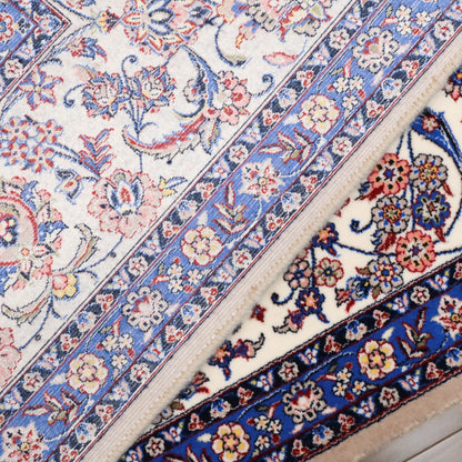 イラン製 ペルシャデザイン カーペット｜花唐草文様 ベージュ 機械織り 高密度（S-13275）