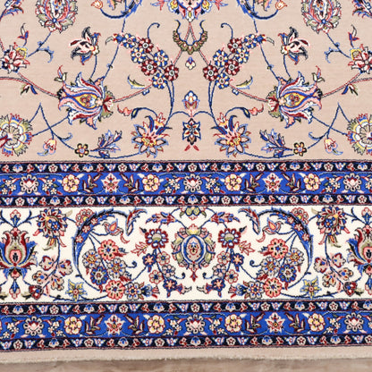イラン製 ペルシャデザイン カーペット｜花唐草文様 ベージュ 機械織り 高密度（S-13275）
